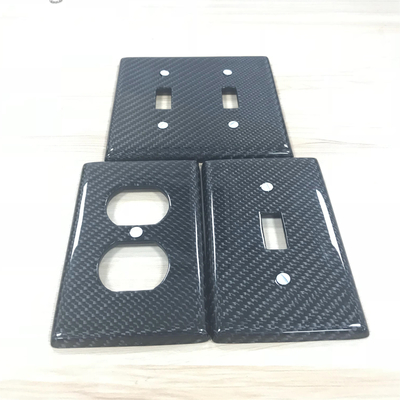Furniture Industry Usage Carbon Fiber Light Switch Cover 3K Twill Glossy Finish