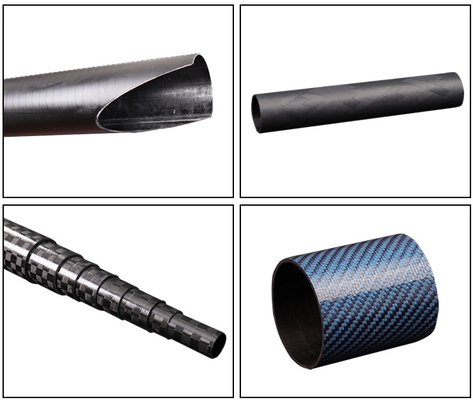 Light Weight Custom Carbon Fiber Parts Tube 3K With Twill Plain Woven Fabric
