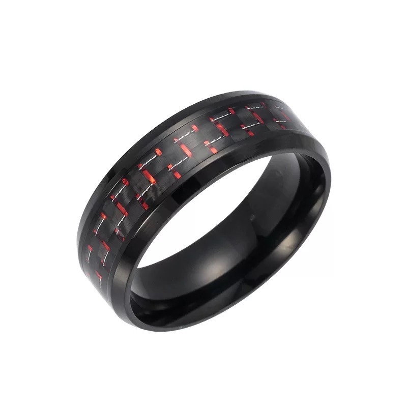Special Luxury His And Hers Carbon Fiber Rings Carbon Fiber Stainless Steel Material