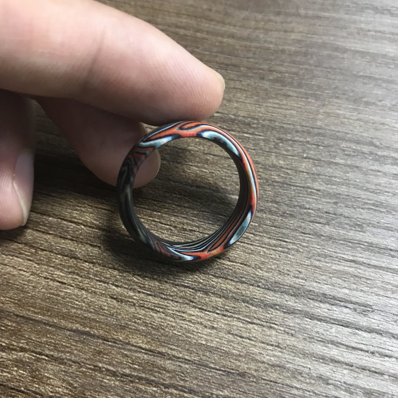 Men Womens Carbon Fiber Ring Rainbow Matte Finish Customized Size